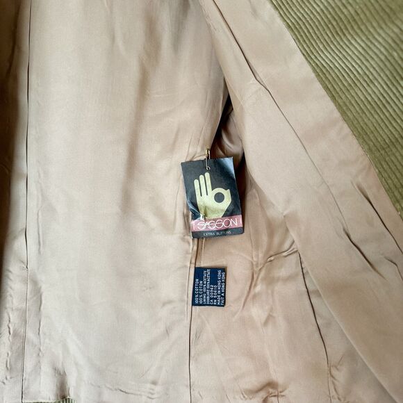 VTG 70s Corduroy Women'sSuit Set Blazer & Straight Skirt New With Tag Sz 8/9 - Picture 9 of 14